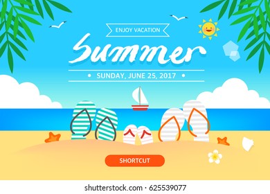 Cool summer sea and beach