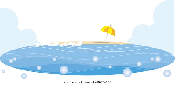 Cool summer sea frame - Beach parasol