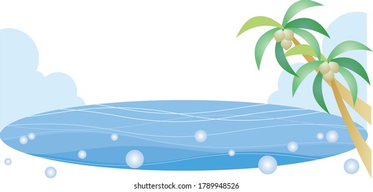 Marco marino de verano frío - Árbol de palma