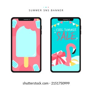 Cool Summer Shopping Mobile Event Banner