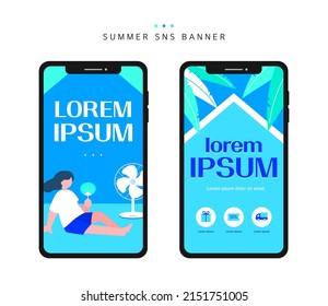 Cool Summer Shopping Mobile Event Banner