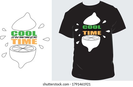 Cool Summer time black t-shier design vector art and illustration