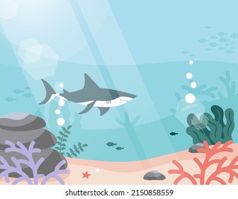 Cool Summer Under the Sea Illustration 