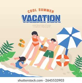Cool Summer Vacation Travel Illustration 