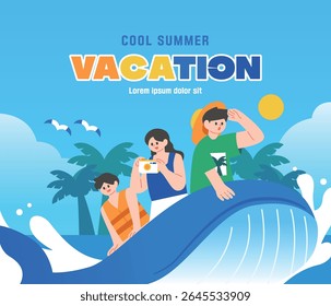 Cool Summer Vacation Travel Illustration 