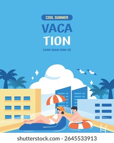 Cool Summer Vacation Travel Illustration 