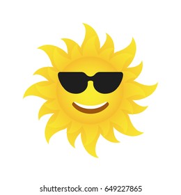 cool sun icon. vector illustration