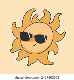 Cool Sun Vector Cute Illustration