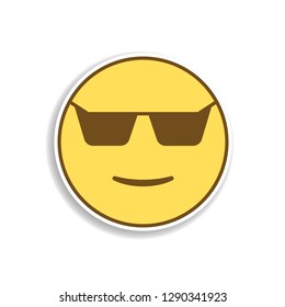 cool in sunglasses colored emoji sticker icon. Element of emoji for mobile concept and web apps illustration.