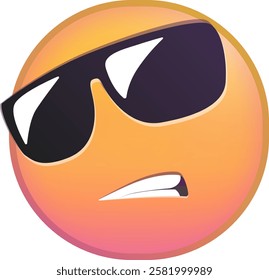 Cool sunglasses emoji with a confident expression and smirk.