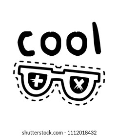 cool and sunglasses graphic patch pattern
