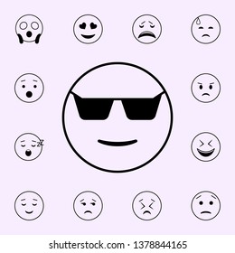cool in sunglasses icon. Emoji icons universal set for web and mobile
