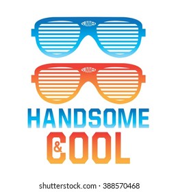 Cool sunglasses summer typography, t-shirt graphics, vectors