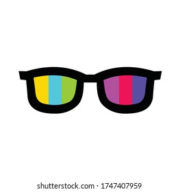 cool sunglasses tv screen vector design