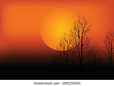 cool sunrise vector background illustration