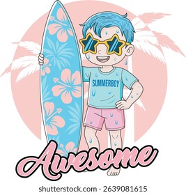 Cool surfer guy fresh out of the sea