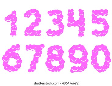 Cool sweet numbers. Creative font, lilac symbols