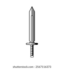 Cool swords with various shapes cartoon, digital art illustration.