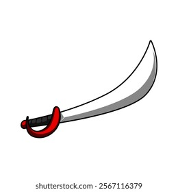 Cool swords with various shapes cartoon, digital art illustration.