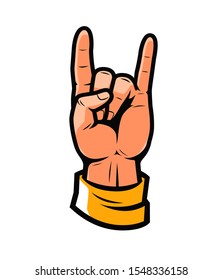 Cool symbol. Hand in rock sign vector illustration