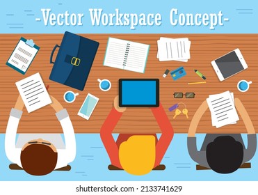 cool team work design top viewed vector illustration