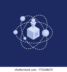 Cool technology element for design, information processing concept, science element vector flat illustration