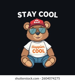 Cool Teddy Bear with Sunglasses and Cap