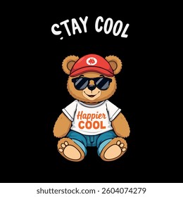 Cool Teddy Bear with Sunglasses and Cap