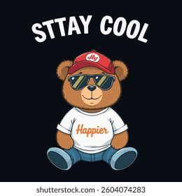 Cool Teddy Bear with Sunglasses and Cap