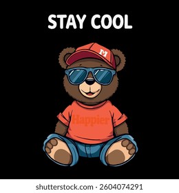 Cool Teddy Bear with Sunglasses and Cap