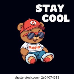 Cool Teddy Bear with Sunglasses and Cap