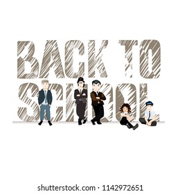 Cool teenagers ready to go back to school