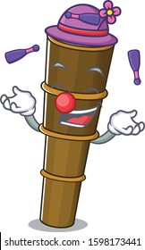 cool telescope Scroll mascot cartoon style playing Juggling