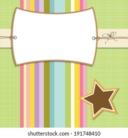 Cool template frame design for greeting card, vector illustration