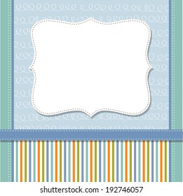 Cool template frame design for greeting card, vector illustration