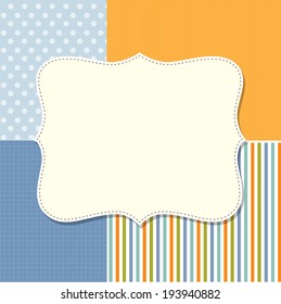 Cool template frame design for greeting card, vector illustration