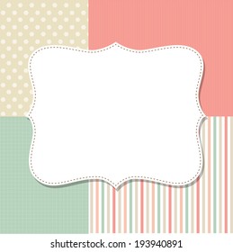 Cool template frame design for greeting card, vector illustration