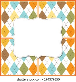 Cool template frame design for greeting card, vector illustration