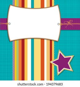 Cool template frame design for greeting card, vector illustration