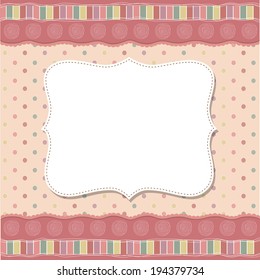 Cool template frame design for greeting card, vector illustration