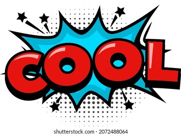 Cool text for comics, pop art dotted. Vector cool speech balloon for dialog and speak illustration