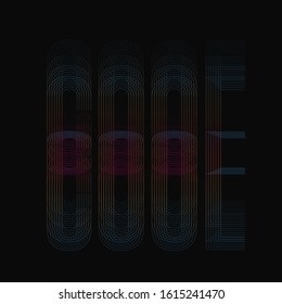 Cool Text Lines Logo Vector Illustration Graphic Design For Poster or T-shirt Colorful Lines Word Cool Reflection of the Top
