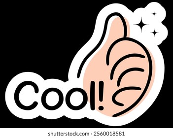 Cool Text with Thumbs Up Illustration for Compliments and Stickers