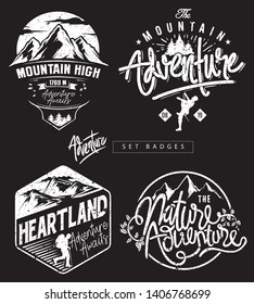 cool theme badge for adventure t-shirt prints