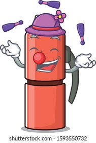 cool thermos bottle Scroll mascot cartoon style playing Juggling