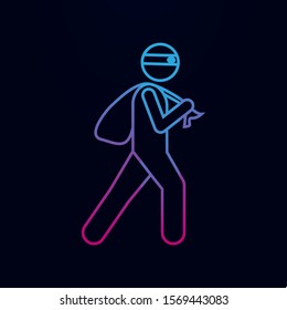 Cool thief nolan icon. Simple thin line, outline vector of male bag and luggage icons for ui and ux, website or mobile application