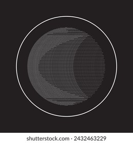 Cool and thin lorem ipsum writings on the inner circle.Abstract fashion drawing and creative design for t-shirts, mugs, graphic tee, sweatshirt, cases, etc. Illustration in modern style for clothes.