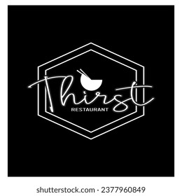 Cool THIRST text vector, for restaurant logo design.