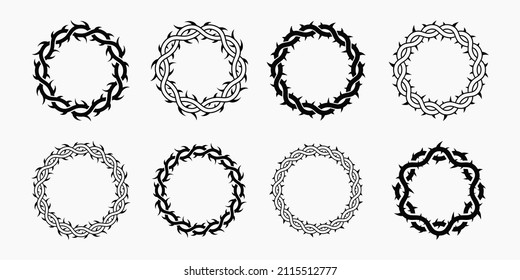 Cool Thorn Circle Frame Vektordesign. Abstraktes Rundschmuck.