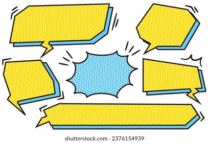 Cool three-dimensional speech bubble (yellow polka dot pattern)